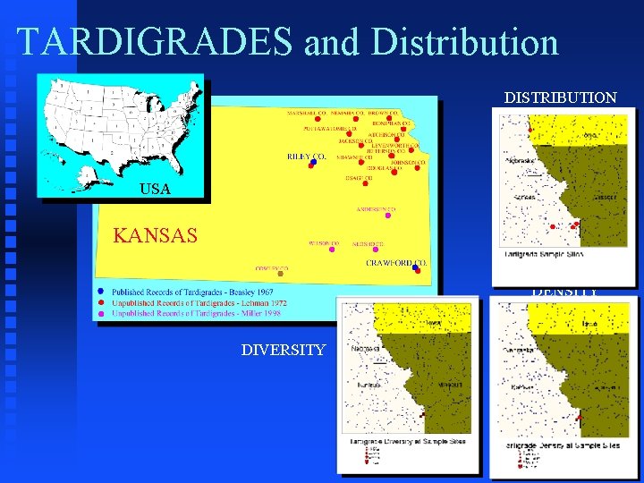 TARDIGRADES and Distribution DISTRIBUTION USA KANSAS DENSITY DIVERSITY 