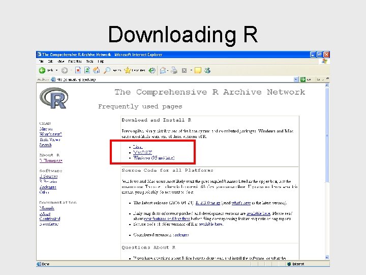 Downloading R 