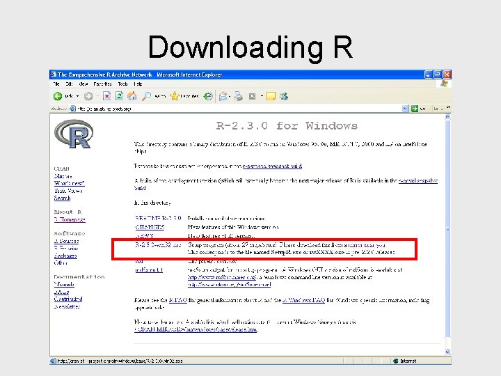 Downloading R 