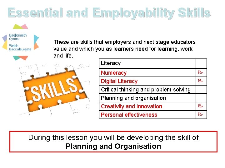 Essential and Employability Skills These are skills that employers and next stage educators value