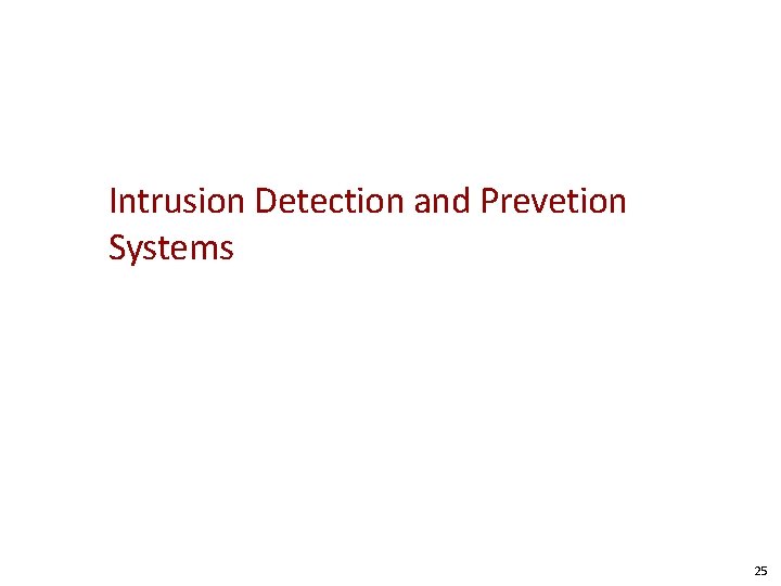 Intrusion Detection and Prevetion Systems 25 
