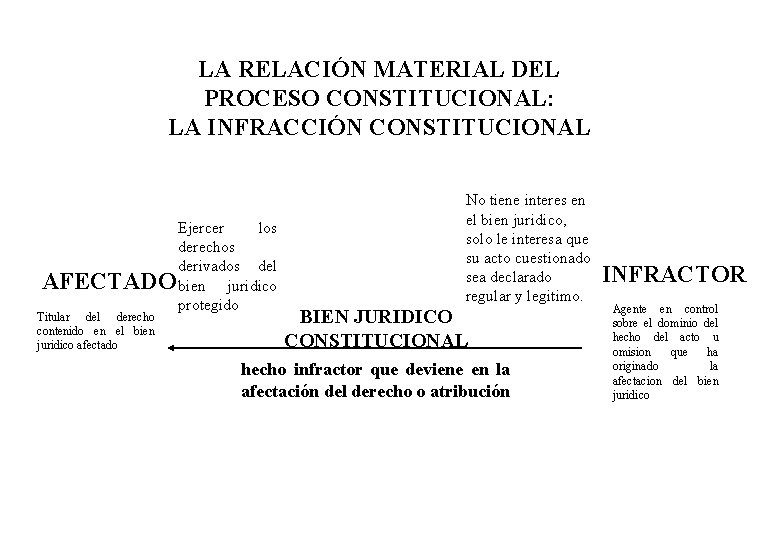 LA RELACIÓN MATERIAL DEL PROCESO CONSTITUCIONAL: LA INFRACCIÓN CONSTITUCIONAL Ejercer los derechos derivados del