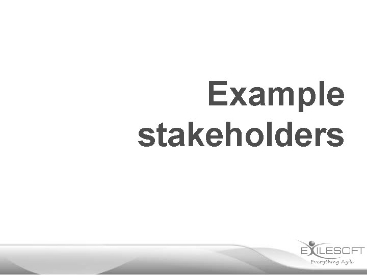 Example stakeholders 