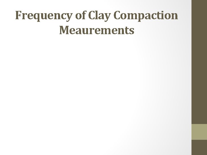Frequency of Clay Compaction Meaurements 