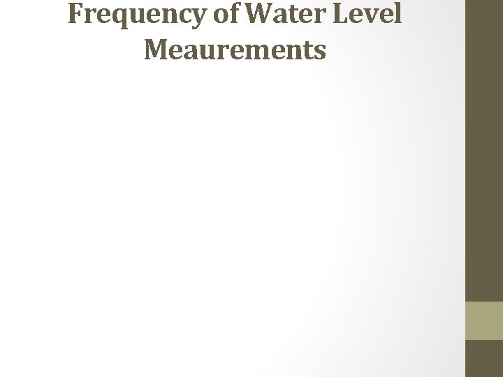 Frequency of Water Level Meaurements 
