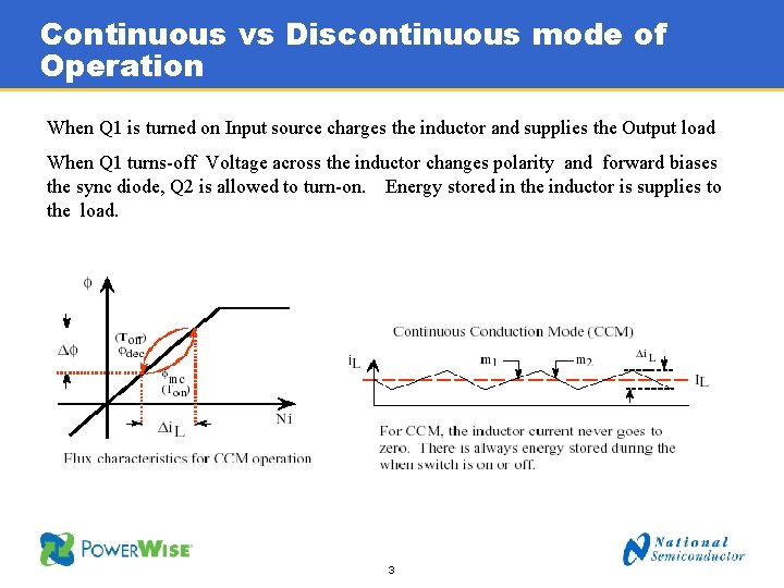 Continuous vs Discontinuous mode of Operation When Q 1 is turned on Input source