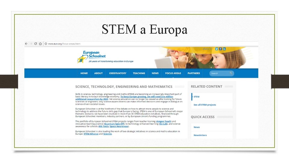 STEM a Europa 