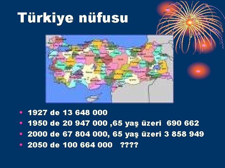 Türkiye nüfusu • • 1927 1950 2000 2050 de de 13 648 000 20