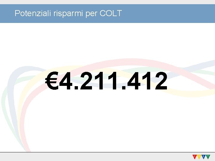 Potenziali risparmi per COLT € 4. 211. 412 