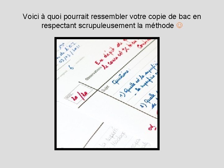 Voici à quoi pourrait ressembler votre copie de bac en respectant scrupuleusement la méthode