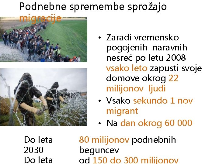 Podnebne spremembe sprožajo migracije • Zaradi vremensko pogojenih naravnih nesreč po letu 2008 vsako