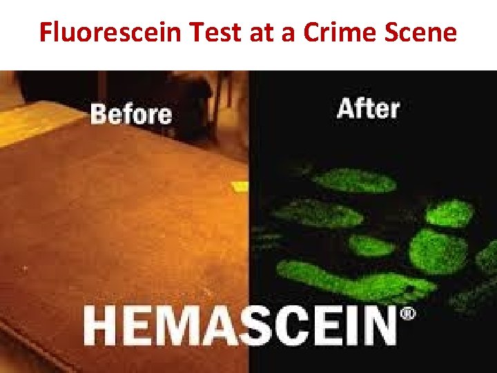 Fluorescein Test at a Crime Scene 