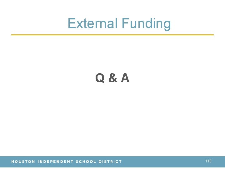 External Funding Q&A 110 