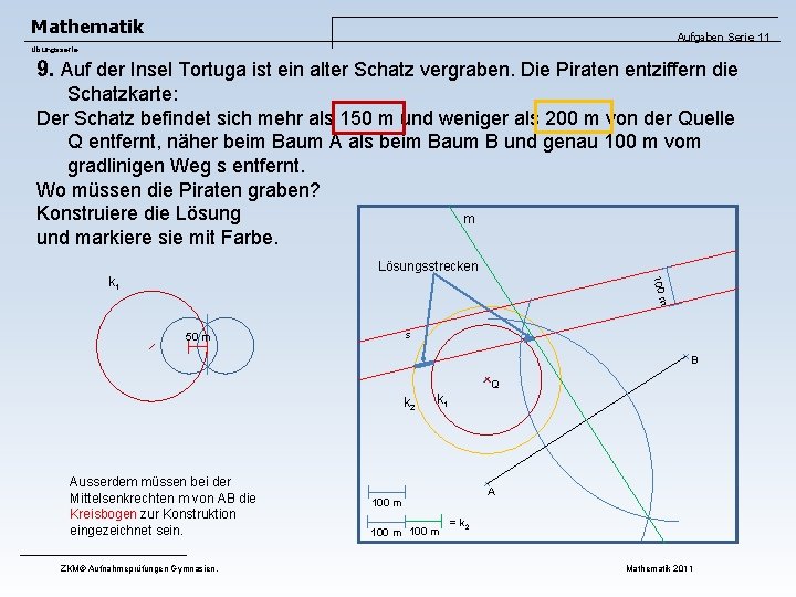 Mathematik Aufgaben Serie 11 Übungsserie 9. Auf der Insel Tortuga ist ein alter Schatz