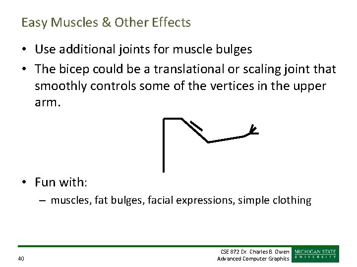 Easy Muscles & Other Effects • Use additional joints for muscle bulges • The Easy Muscles & Other Effects • Use additional joints for muscle bulges • The