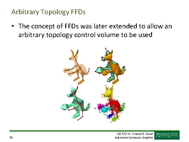 Arbitrary Topology FFDs • The concept of FFDs was later extended to allow an Arbitrary Topology FFDs • The concept of FFDs was later extended to allow an