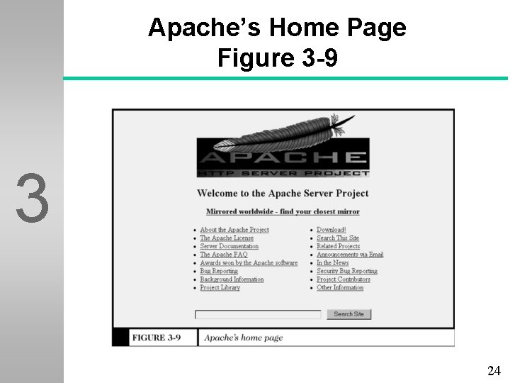Apache’s Home Page Figure 3 -9 3 24 