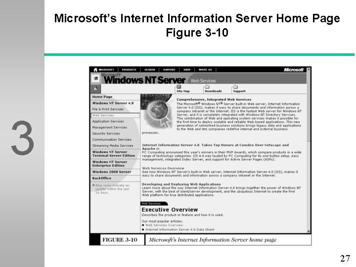 Microsoft’s Internet Information Server Home Page Figure 3 -10 3 27 