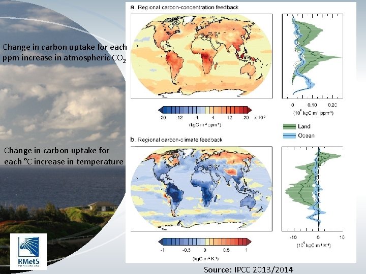 Change in carbon uptake for each ppm increase in atmospheric CO 2 Change in