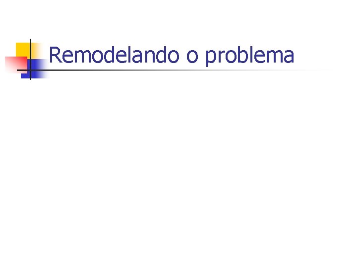 Remodelando o problema 