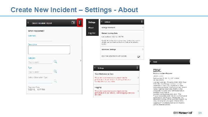 Create New Incident – Settings - About 24 