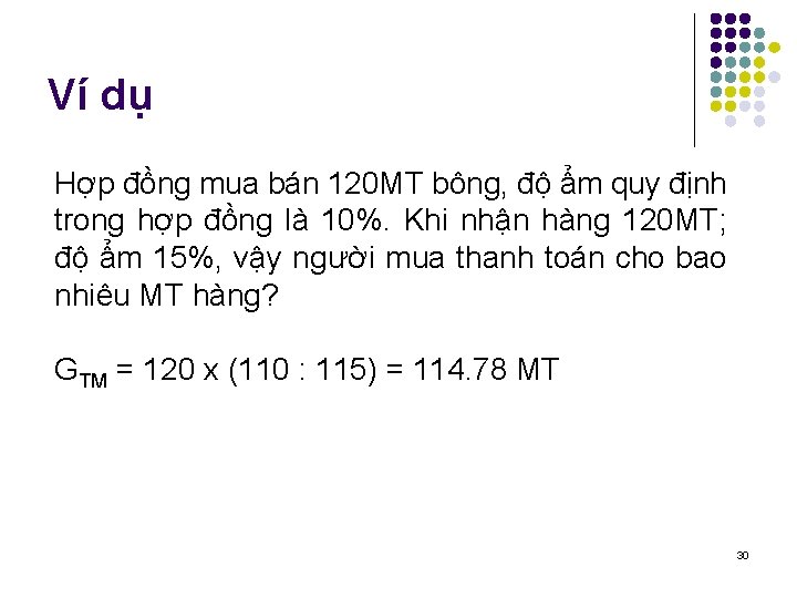 Ví dụ Hợp đồng mua bán 120 MT bông, độ ẩm quy định trong