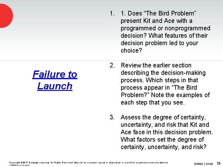 1. 1. Does “The Bird Problem” present Kit and Ace with a programmed or