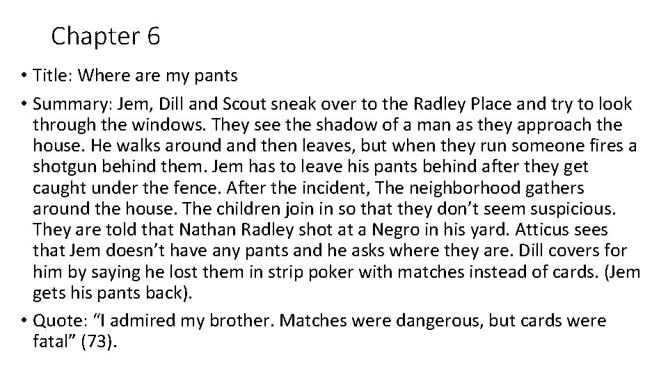 To Kill A Mockingbird Chapter 1 Title Scouting