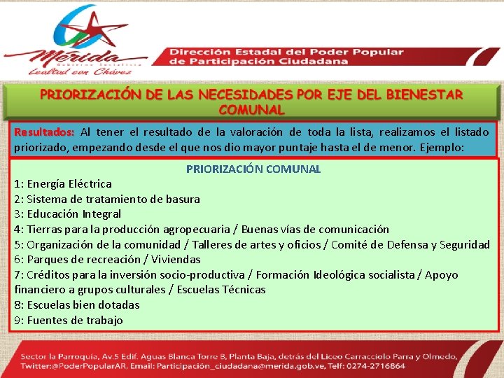 Resultados: Al tener el resultado de la valoración de toda la lista, realizamos el