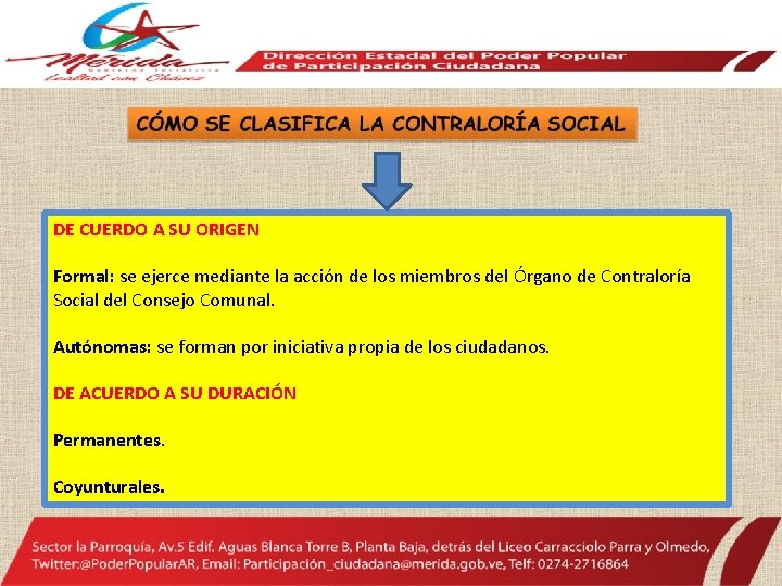 DE CUERDO A SU ORIGEN Formal: se ejerce mediante la acción de los miembros