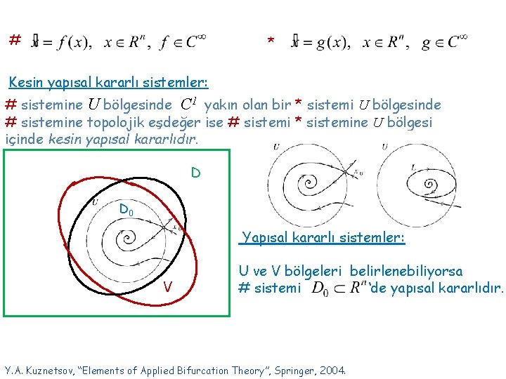 # * Kesin yapısal kararlı sistemler: # sistemine U bölgesinde C 1 yakın olan