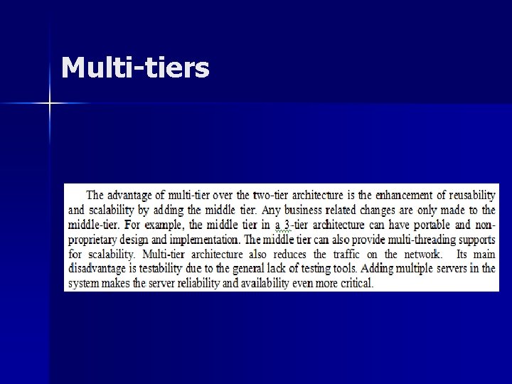Multi-tiers Multi-tiers