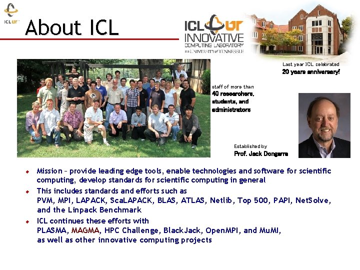 About ICL Last year ICL celebrated 20 years anniversary! staff of more than 40