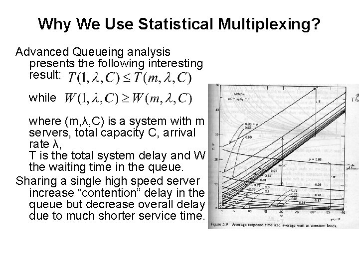 Why We Use Statistical Multiplexing? Advanced Queueing analysis presents the following interesting result: while