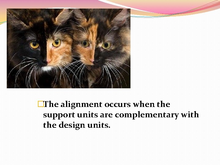 �The alignment occurs when the support units are complementary with the design units. 