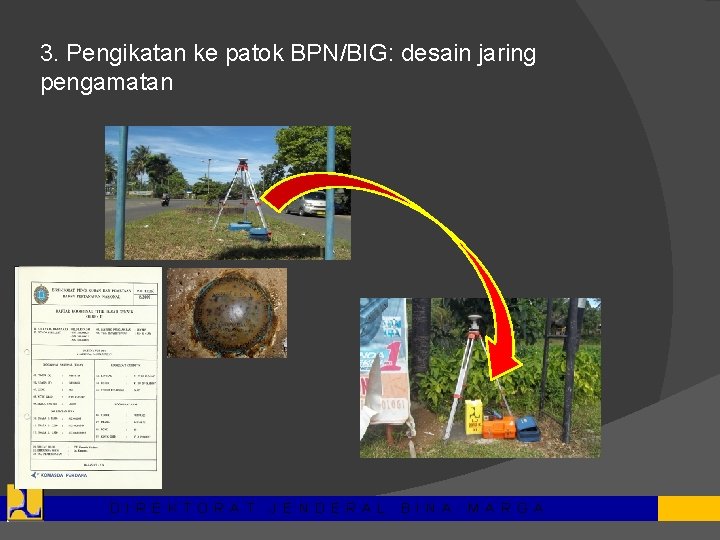 3. Pengikatan ke patok BPN/BIG: desain jaring pengamatan D I R E K T