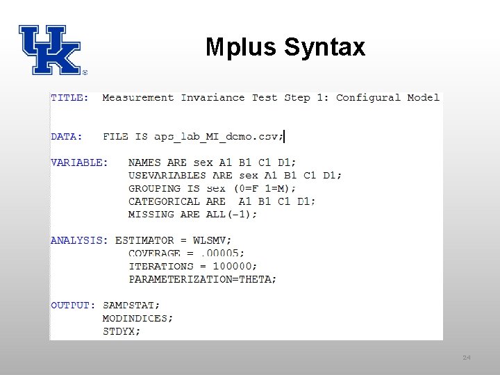 Mplus Syntax 24 