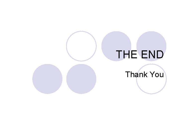 THE END Thank You 