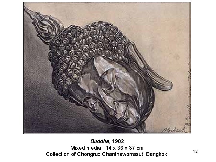 Buddha, 1982 Mixed media, 14 x 36 x 37 cm Collection of Chongrux Chanthaworrasut,