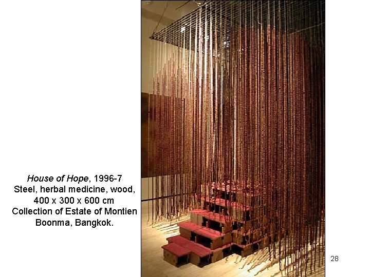 House of Hope, 1996 -7 Steel, herbal medicine, wood, 400 x 300 x 600