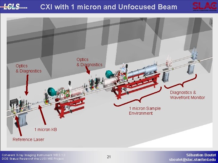 CXI with 1 micron and Unfocused Beam Optics & Diagnostics & Wavefront Monitor 1