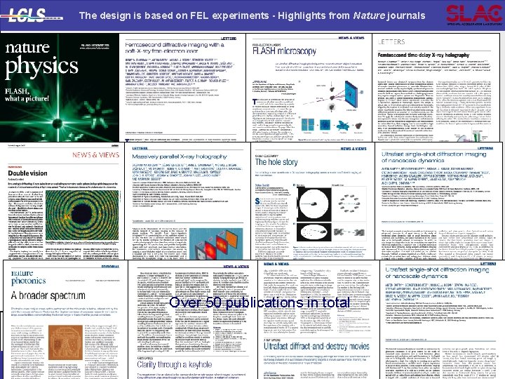 The design is based on FEL experiments - Highlights from Nature journals Over 50