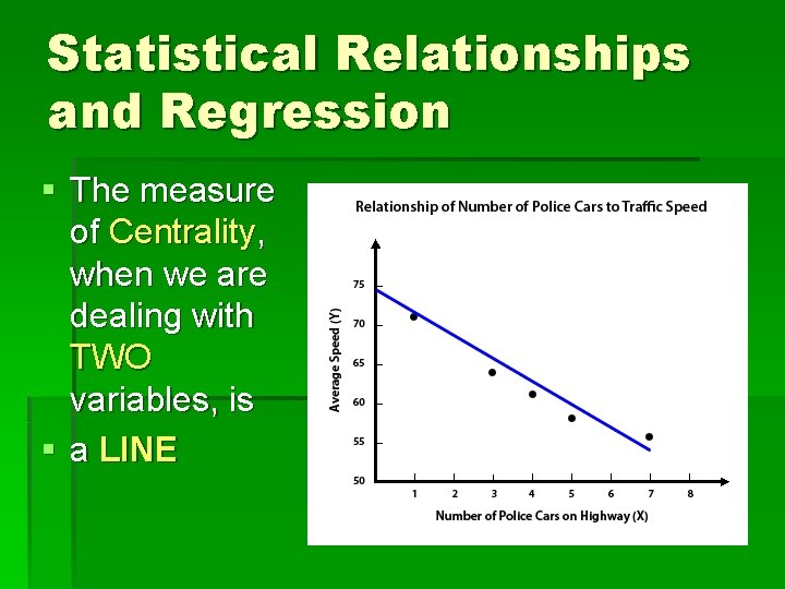 Statistical Relationships and Regression § The measure of Centrality, when we are dealing with