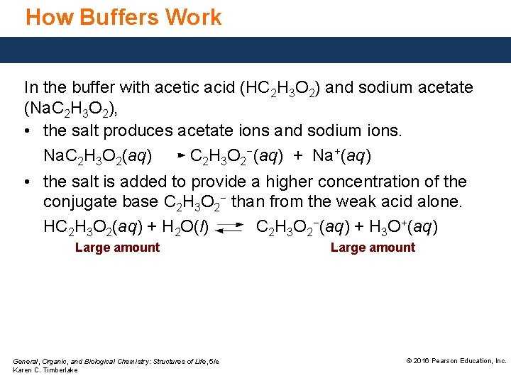 How Buffers Work In the buffer with acetic acid (HC 2 H 3 O