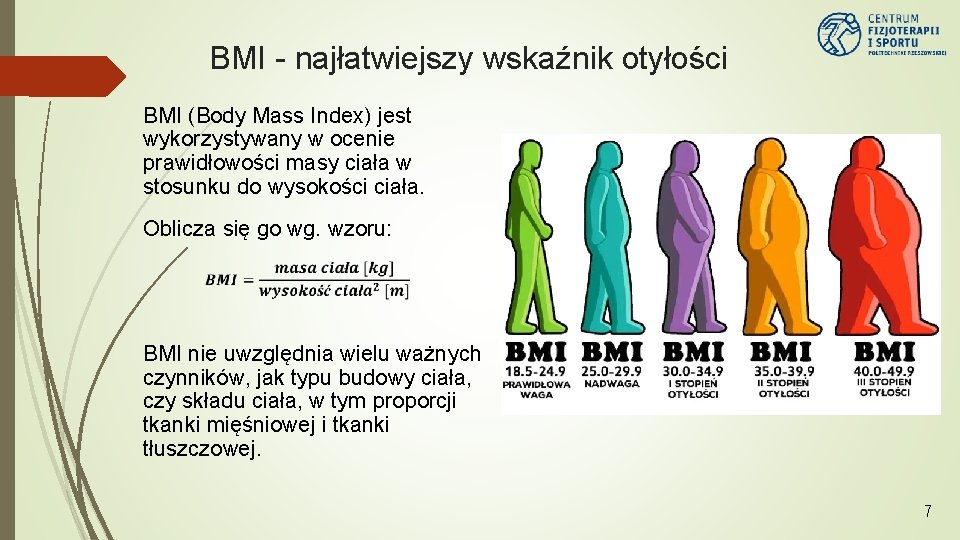 BMI - najłatwiejszy wskaźnik otyłości BMI (Body Mass Index) jest wykorzystywany w ocenie prawidłowości