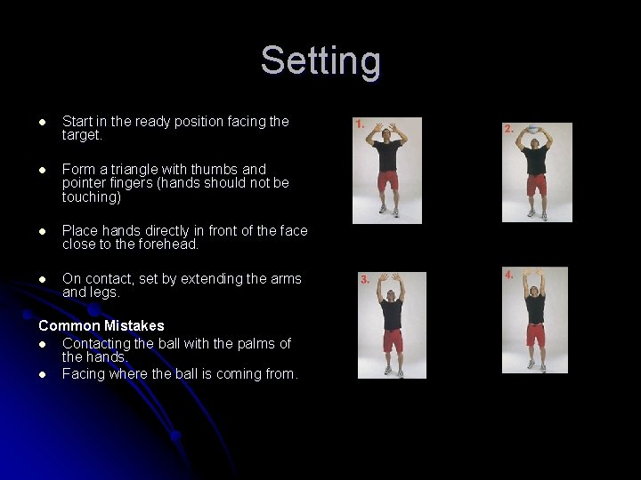 Setting l Start in the ready position facing the target. l Form a triangle