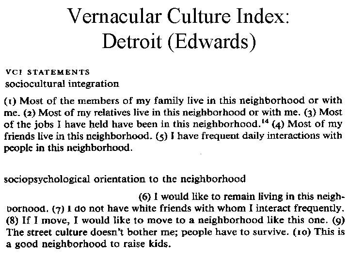 Vernacular Culture Index: Detroit (Edwards) 