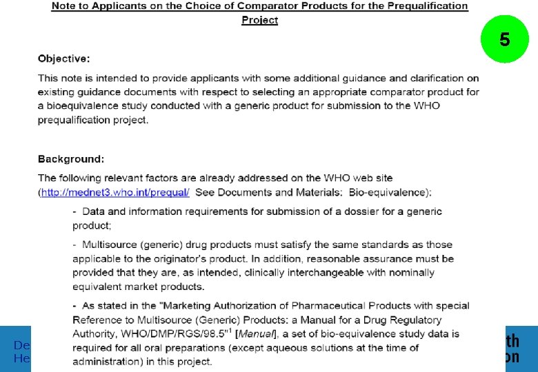 5 Department of Medicines Policy and Standards, Health Technology and Pharmaceuticals 16 