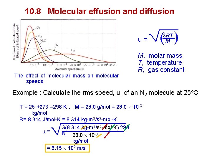 10. 8 Molecular effusion and diffusion The effect of molecular mass on molecular speeds