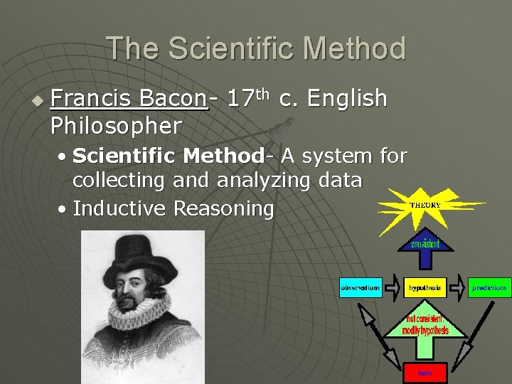 The Scientific Method u Francis Bacon- 17 th c. English Philosopher • Scientific Method-